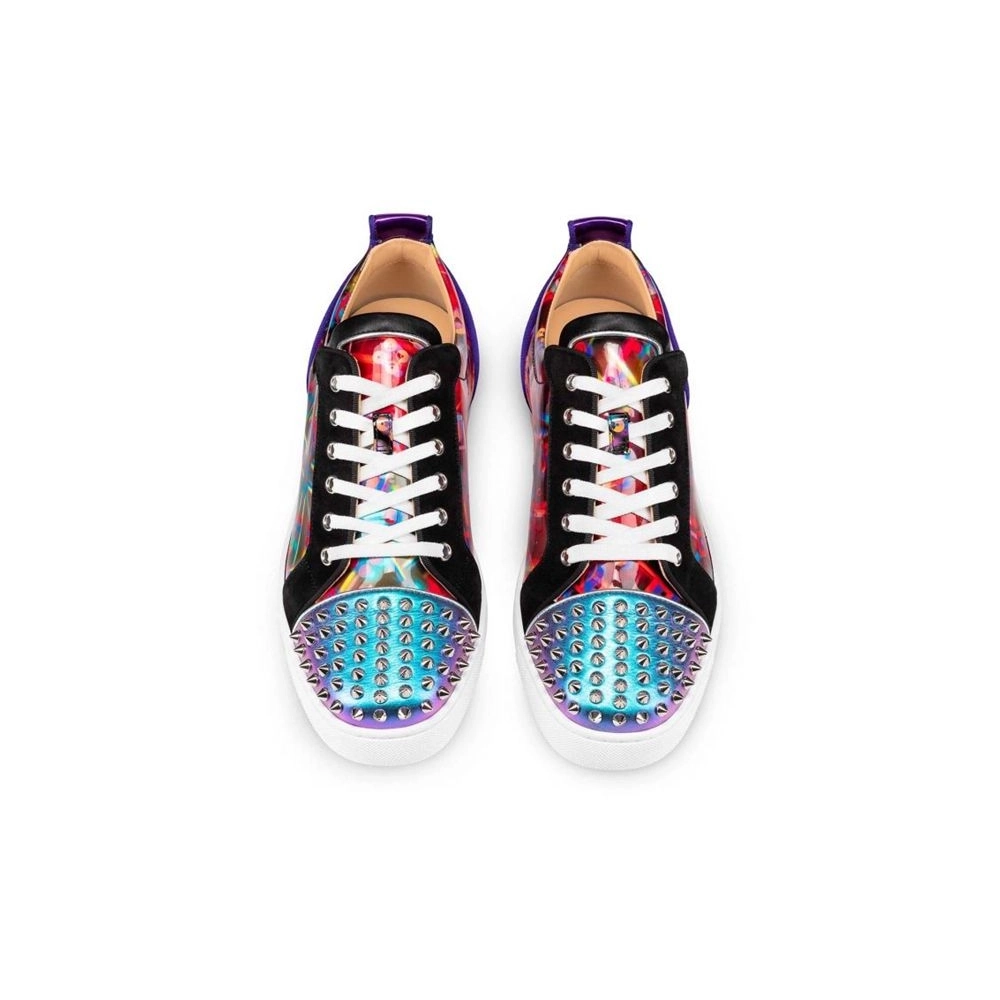cheap Christian Louboutin Louis Junior Spikes Orlato Flat Version Multi Calf sale