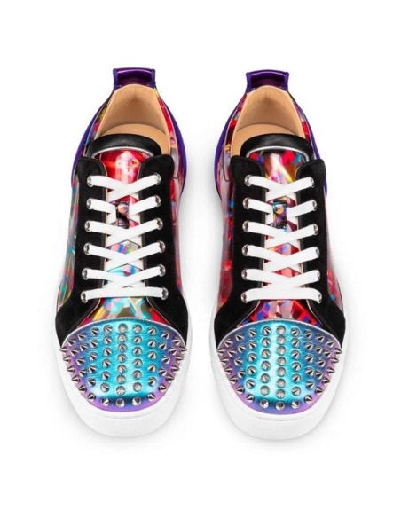 cheap Christian Louboutin Louis Junior Spikes Orlato Flat Version Multi Calf sale