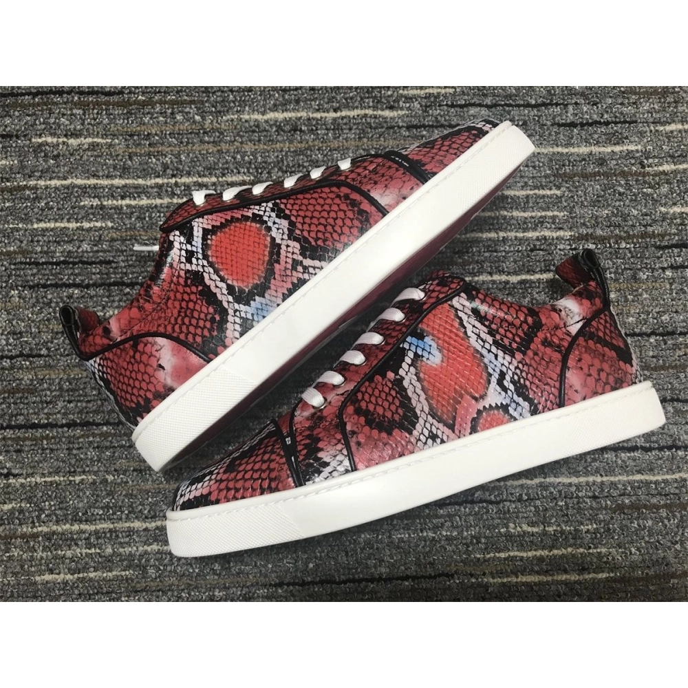 Fake Christian Louboutin Louis Junior Sneakers Python Leather Multicolor