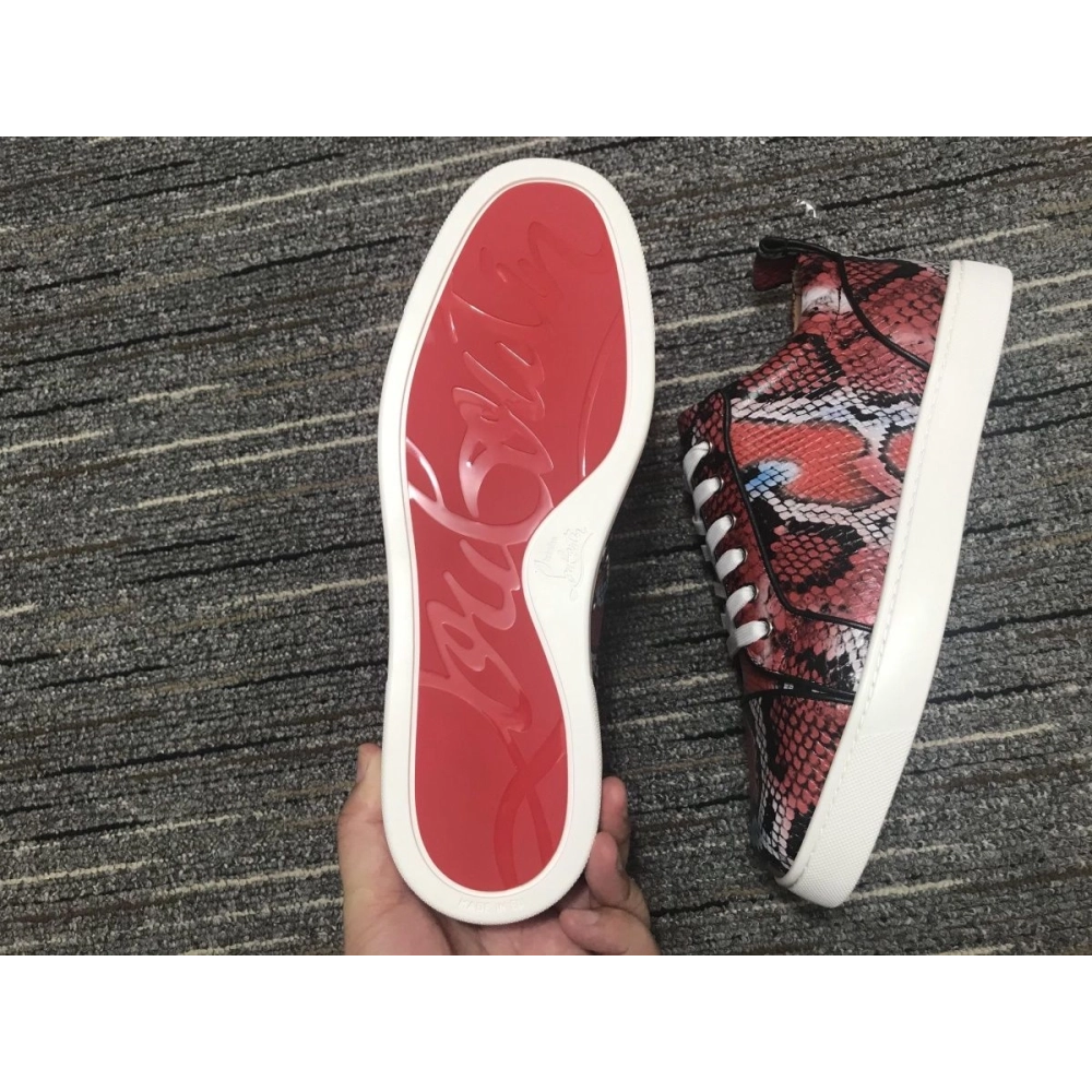 Fake Christian Louboutin Louis Junior Sneakers Python Leather Multicolor