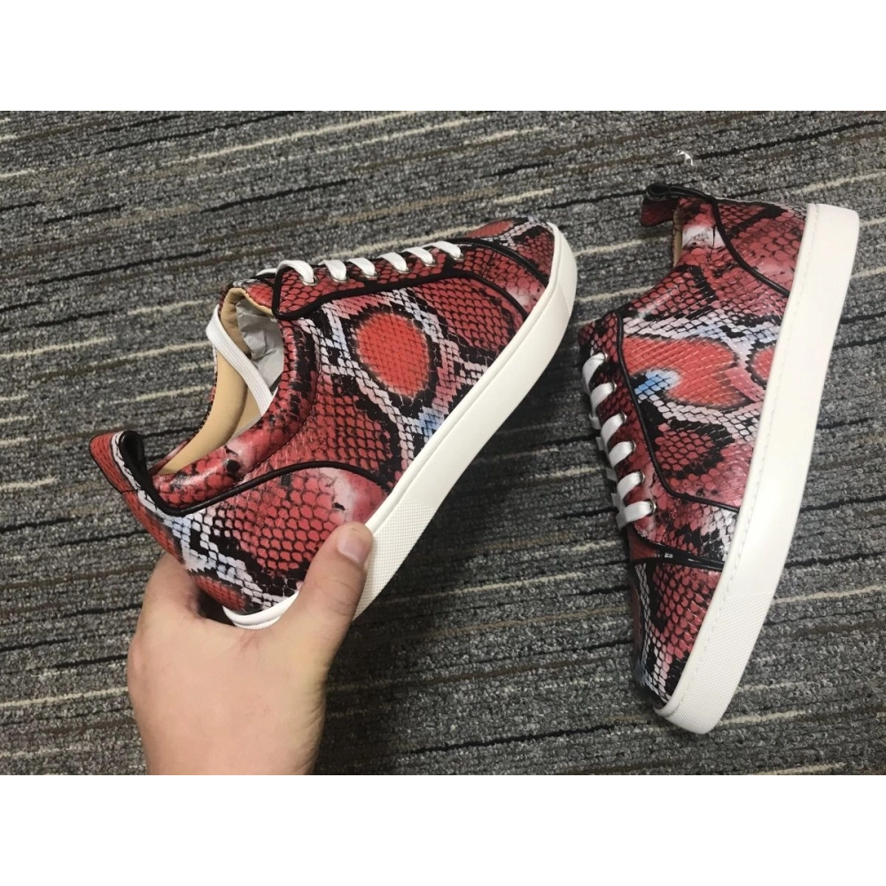 Fake Christian Louboutin Louis Junior Sneakers Python Leather Multicolor