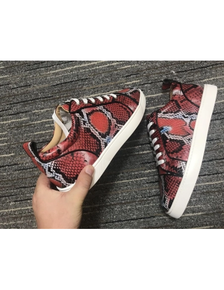 Fake Christian Louboutin Louis Junior Sneakers Python Leather Multicolor