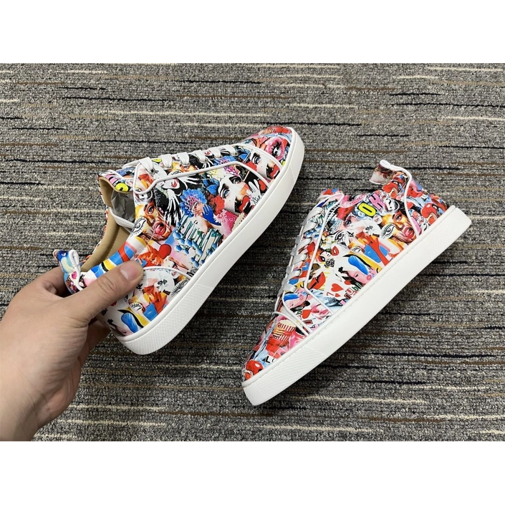 Replica Christian Louboutin Louis Junior Orlato Oh Xtian Sneakers Calf Leather Multi