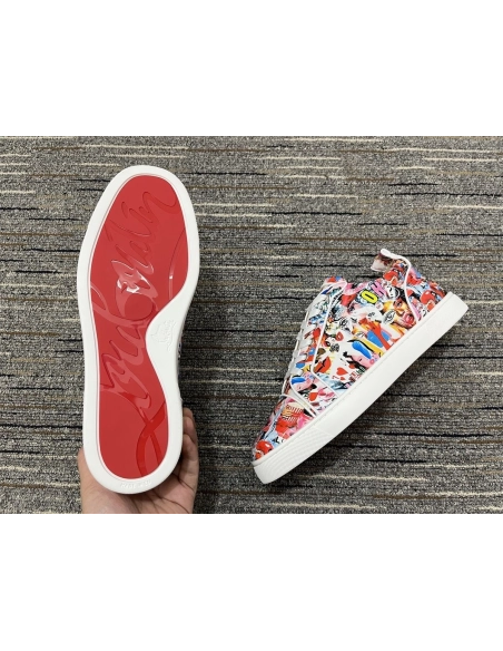 Replica Christian Louboutin Louis Junior Orlato Oh Xtian Sneakers Calf Leather Multi