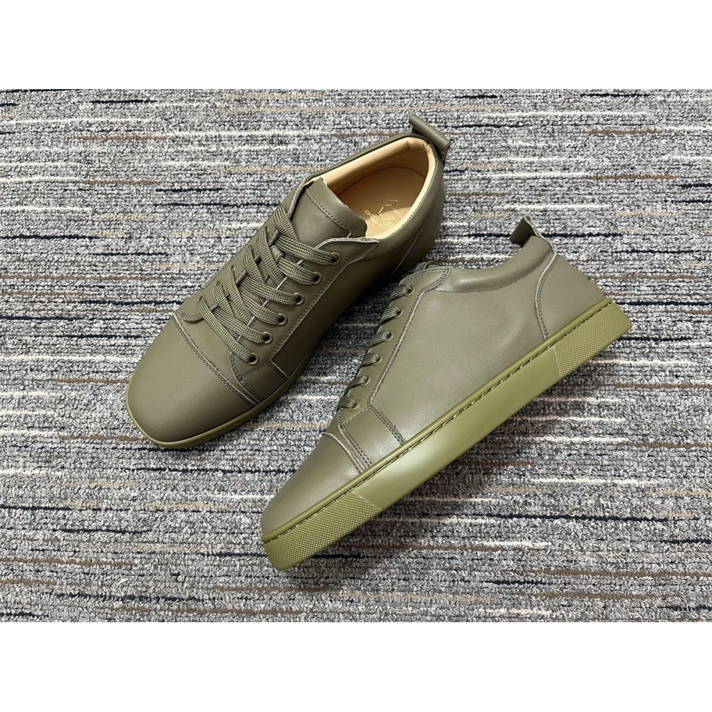 Cheap Christian Louboutin Louis Junior Orlato Sneakers Calf Leather Army Green