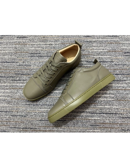 Cheap Christian Louboutin Louis Junior Orlato Sneakers Calf Leather Army Green