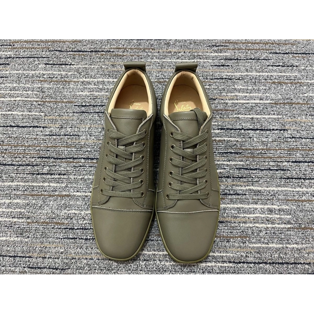 Cheap Christian Louboutin Louis Junior Orlato Sneakers Calf Leather Army Green