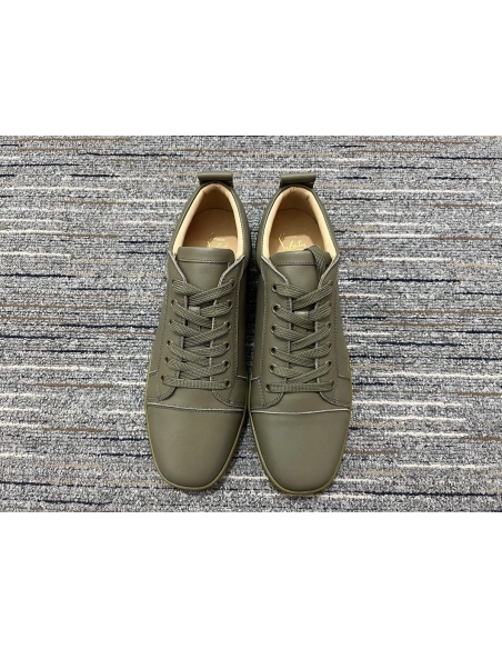 Cheap Christian Louboutin Louis Junior Orlato Sneakers Calf Leather Army Green