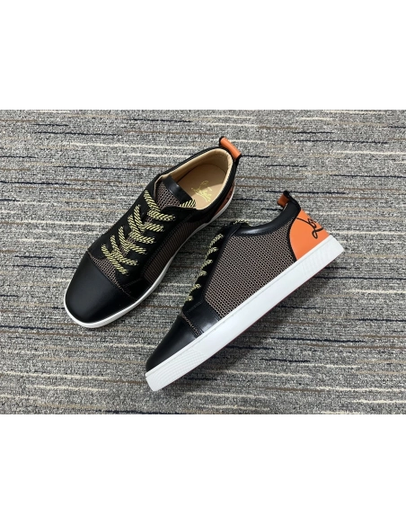 Replica Christian Louboutin Fun Louis Junior Sneakers Leather and Fabric Multi