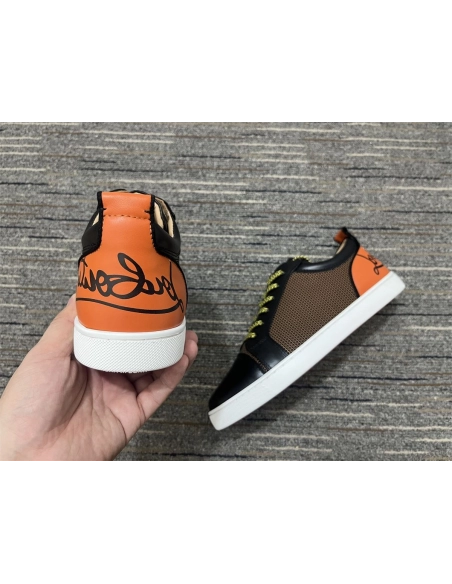 Replica Christian Louboutin Fun Louis Junior Sneakers Leather and Fabric Multi