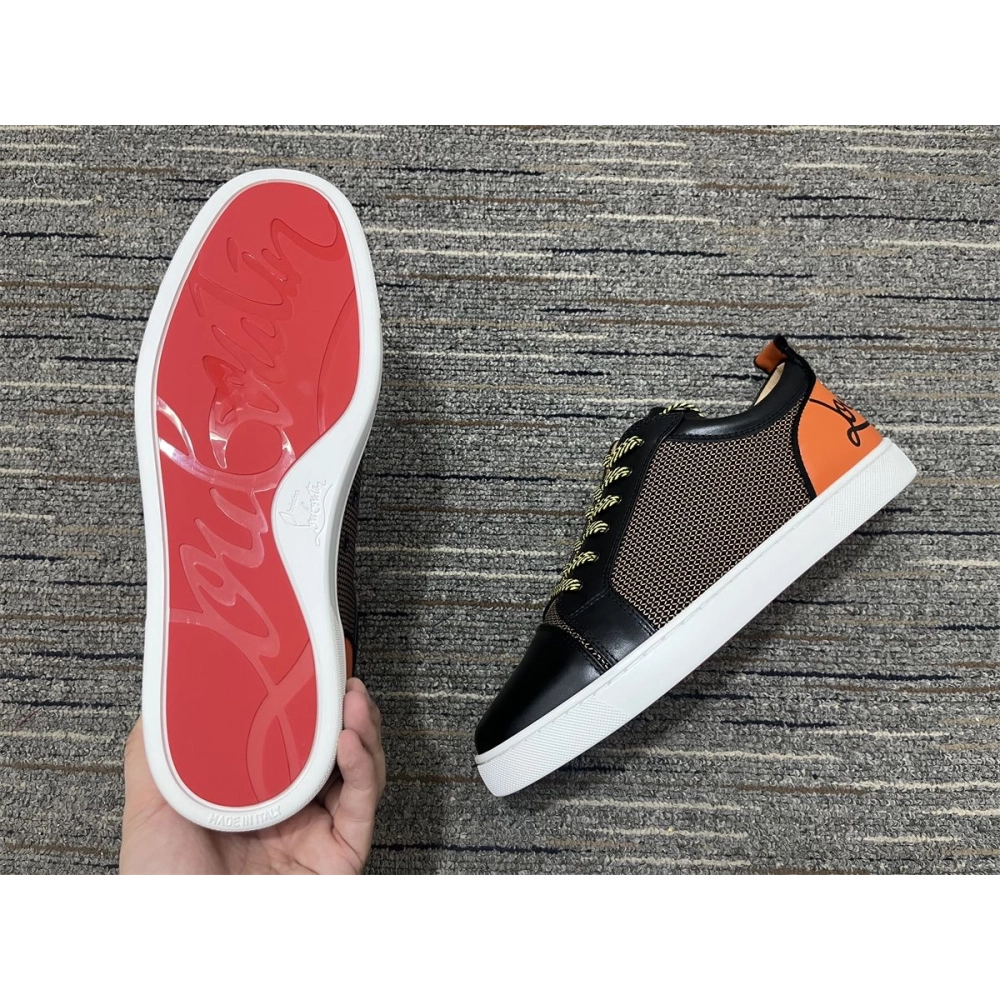 Replica Christian Louboutin Fun Louis Junior Sneakers Leather and Fabric Multi