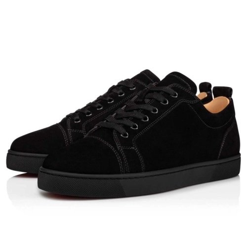 Cheap Christian Louboutin Louis Junior Sneakers Veau Velours Black Sale Online