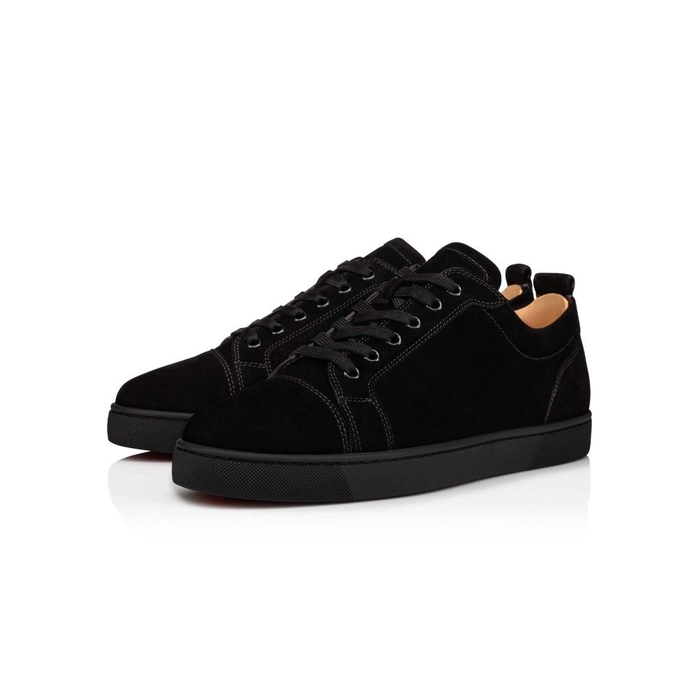 Cheap Christian Louboutin Louis Junior Sneakers Veau Velours Black Sale Online