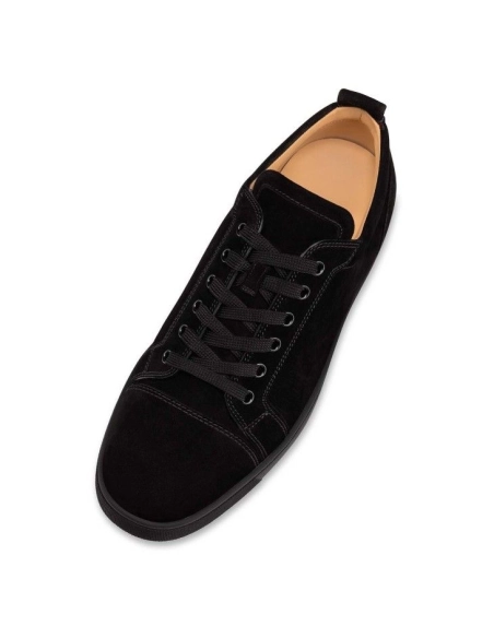 Cheap Christian Louboutin Louis Junior Sneakers Veau Velours Black Sale Online