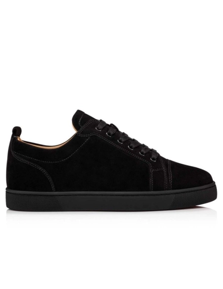 Cheap Christian Louboutin Louis Junior Sneakers Veau Velours Black Sale Online