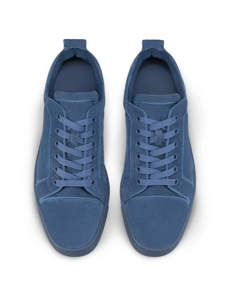 Discount Christian Louboutin Louis Junior Low-top Sneakers Veau Velours Blue Outlet