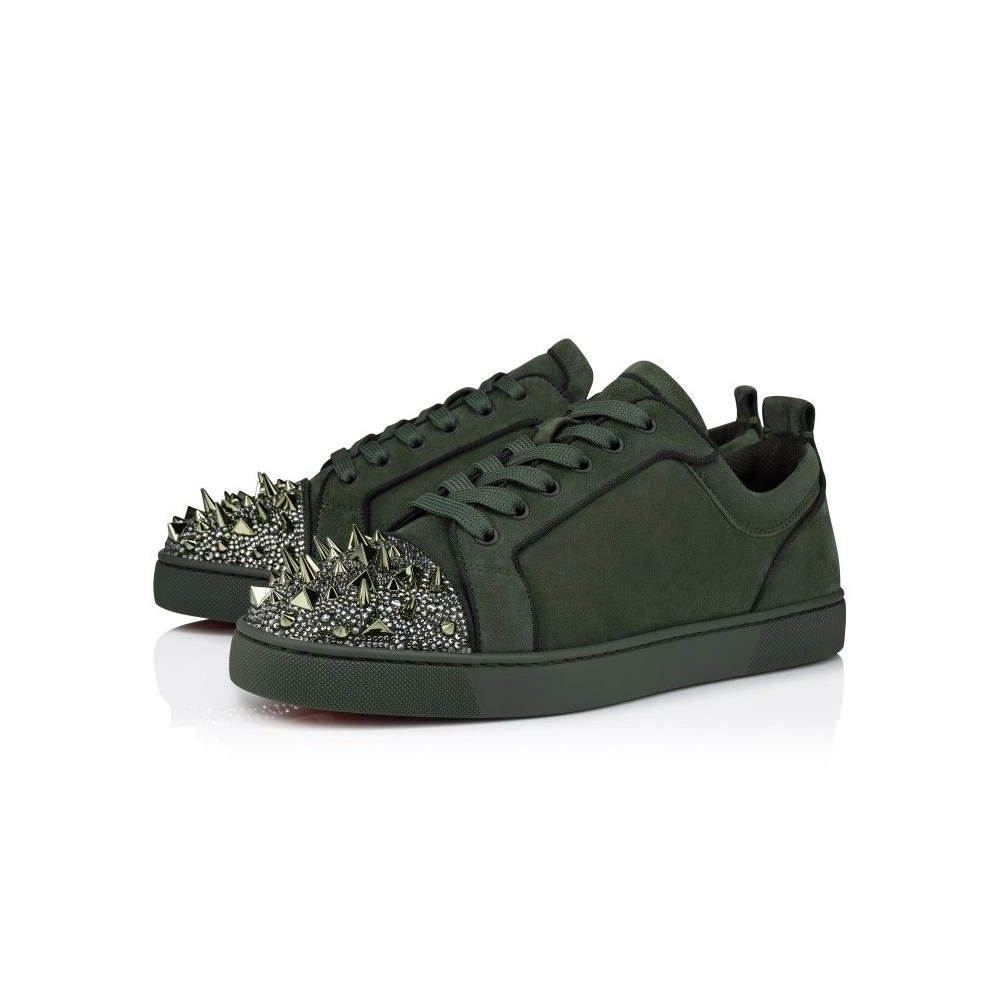 Replica Christian Louboutin Louis Junior P Pik Pik Strass Sneakers Veau Velours And Strass Spikes Tennessee