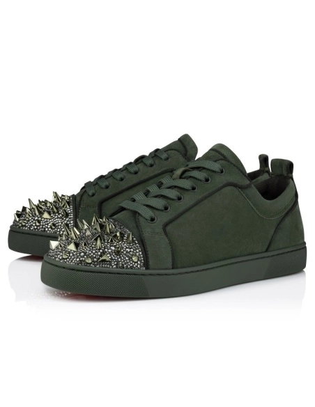 Replica Christian Louboutin Louis Junior P Pik Pik Strass Sneakers Veau Velours And Strass Spikes Tennessee