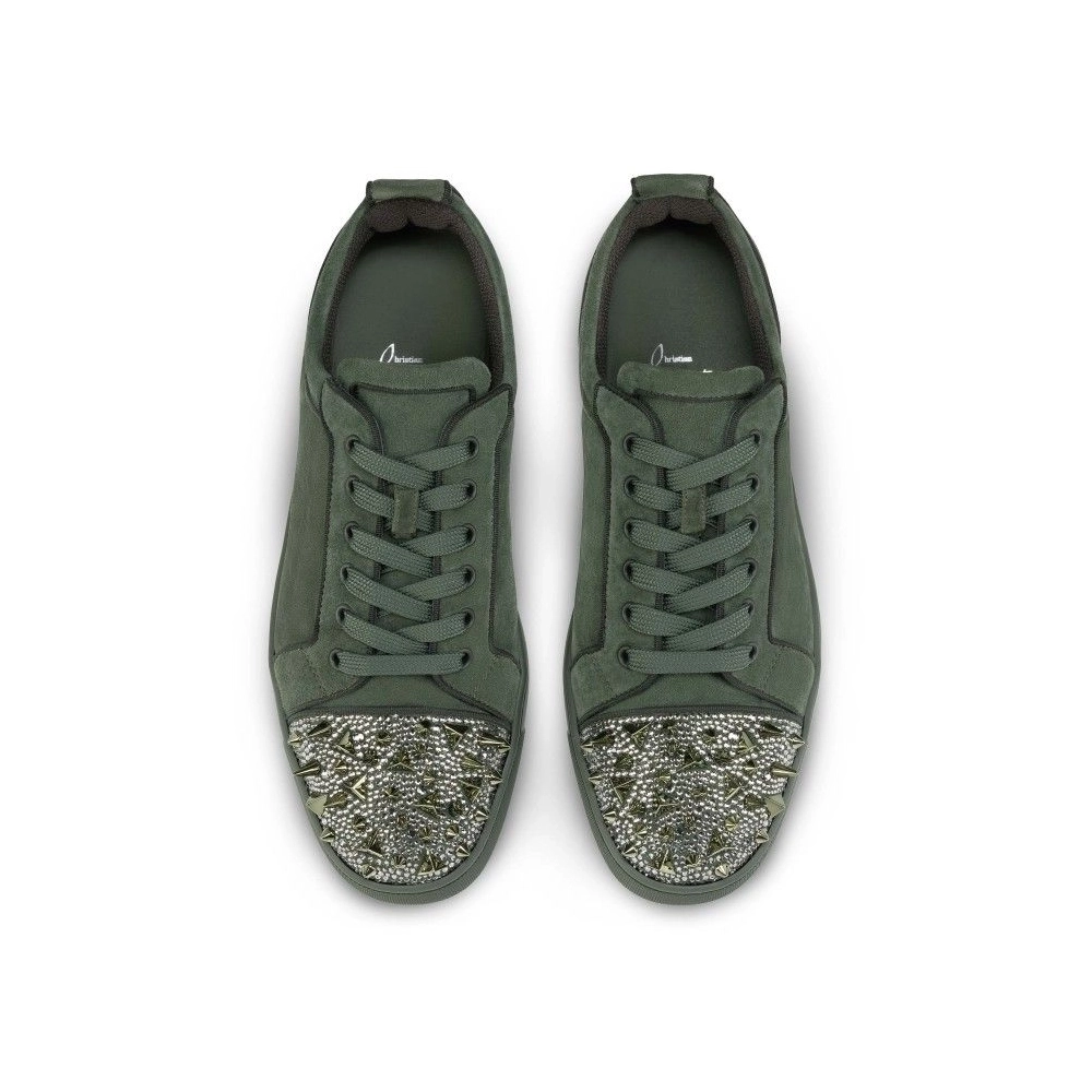 Replica Christian Louboutin Louis Junior P Pik Pik Strass Sneakers Veau Velours And Strass Spikes Tennessee
