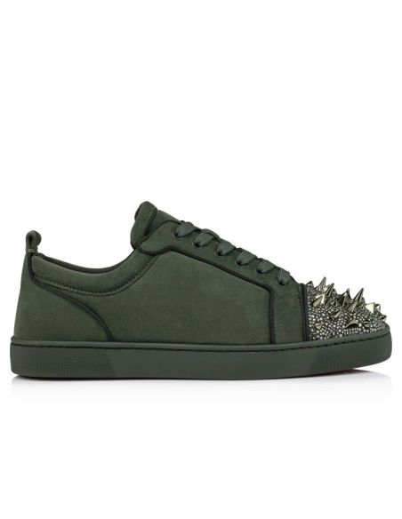 Replica Christian Louboutin Louis Junior P Pik Pik Strass Sneakers Veau Velours And Strass Spikes Tennessee