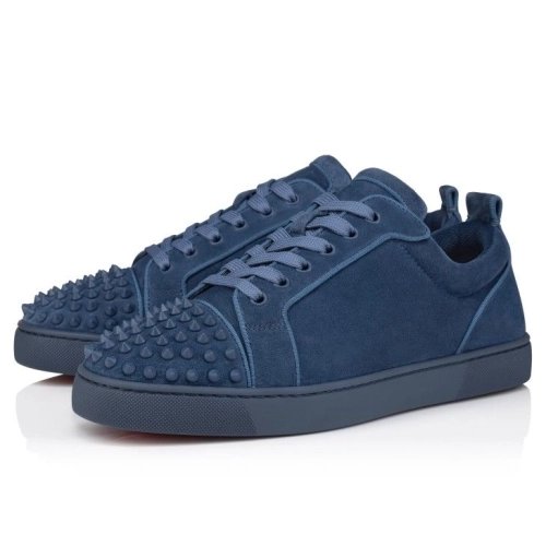 Knockoff Christian Louboutin Louis Junior Spikes Sneakers Veau Velours And Spikes Denim