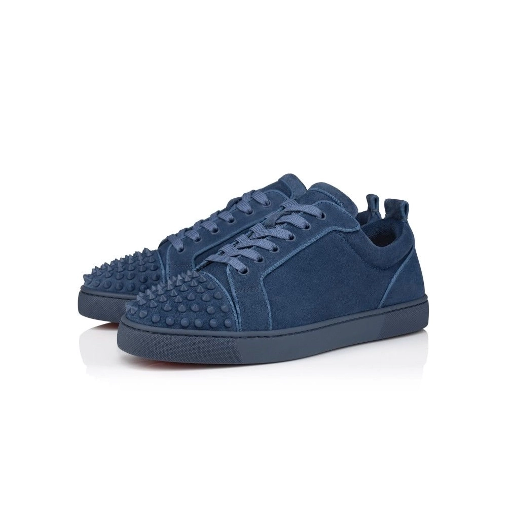 Knockoff Christian Louboutin Louis Junior Spikes Sneakers Veau Velours And Spikes Denim