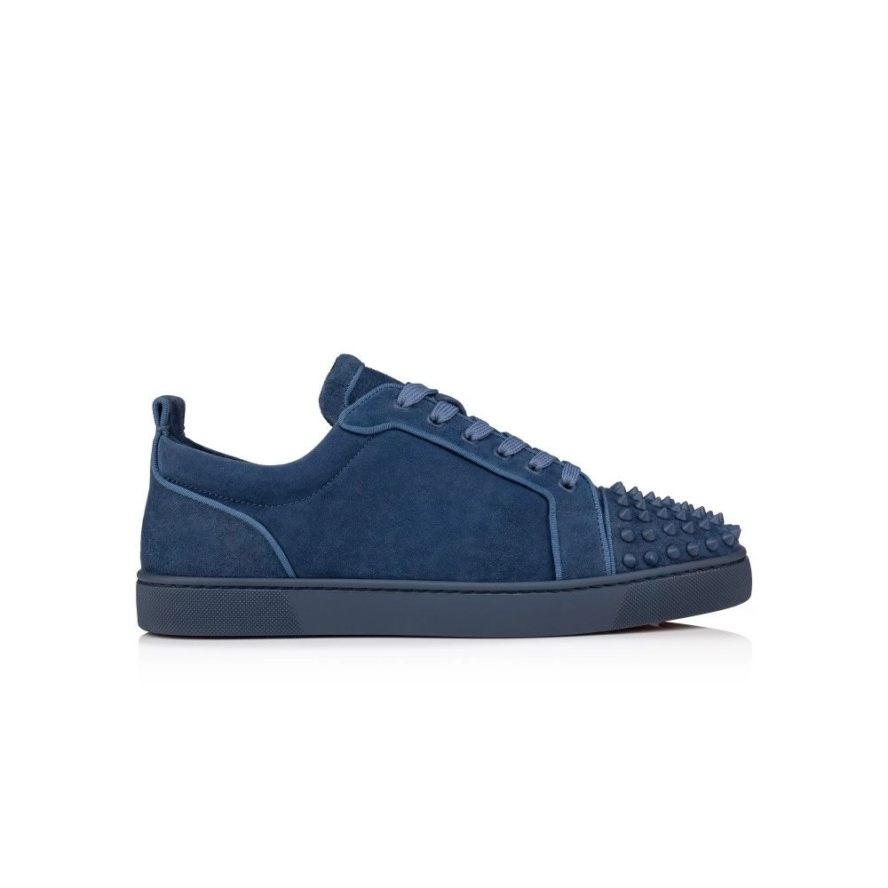 Knockoff Christian Louboutin Louis Junior Spikes Sneakers Veau Velours And Spikes Denim