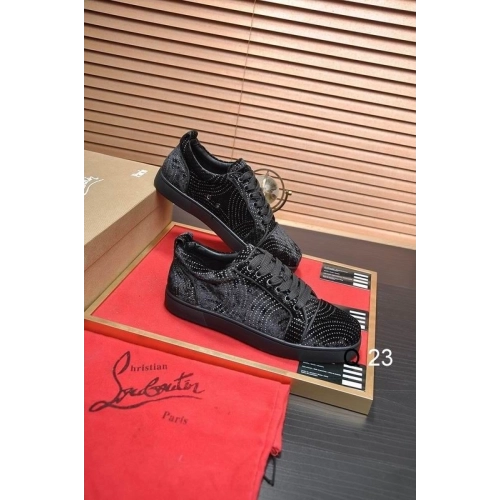 Replica Christian Louboutin Louis Junior Orlato Sneakers Velvet River Crystals Black