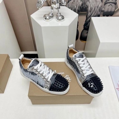 Fake Christian Louboutin Louis Junior Spikes Orlato Sneakers Leather Multicolor