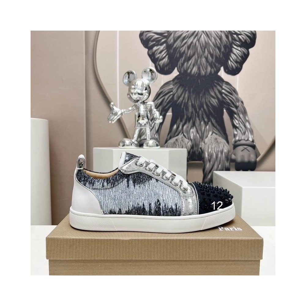 Fake Christian Louboutin Louis Junior Spikes Orlato Sneakers Leather Multicolor