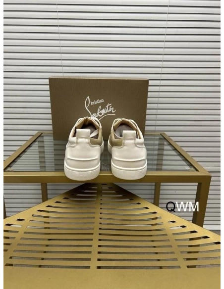 Replica Christian Louboutin Louis Junior Low Top Sneakers Leather White Gold