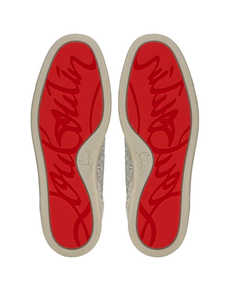 Cheap Christian Louboutin Louis Junior Strass Sneakers Calf Leather Beige Sale Online