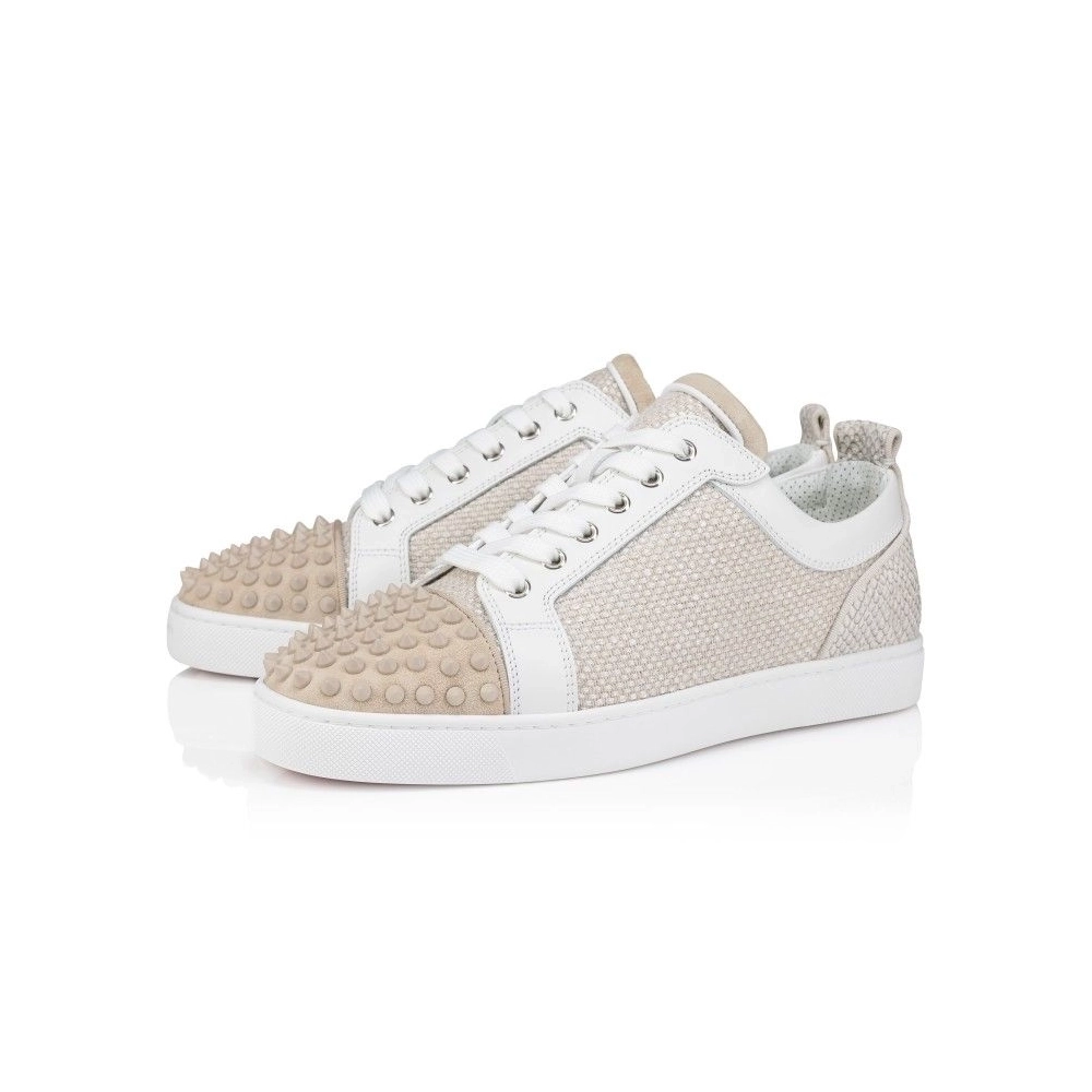 Discount Christian Louboutin Louis Junior Spikes Orlato Sneakers Natural Sale Online