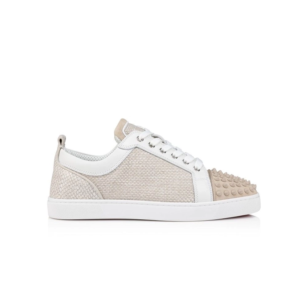 Discount Christian Louboutin Louis Junior Spikes Orlato Sneakers Natural Sale Online