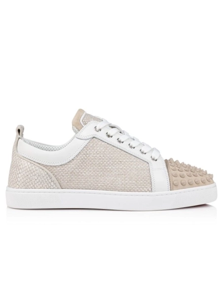 Discount Christian Louboutin Louis Junior Spikes Orlato Sneakers Natural Sale Online