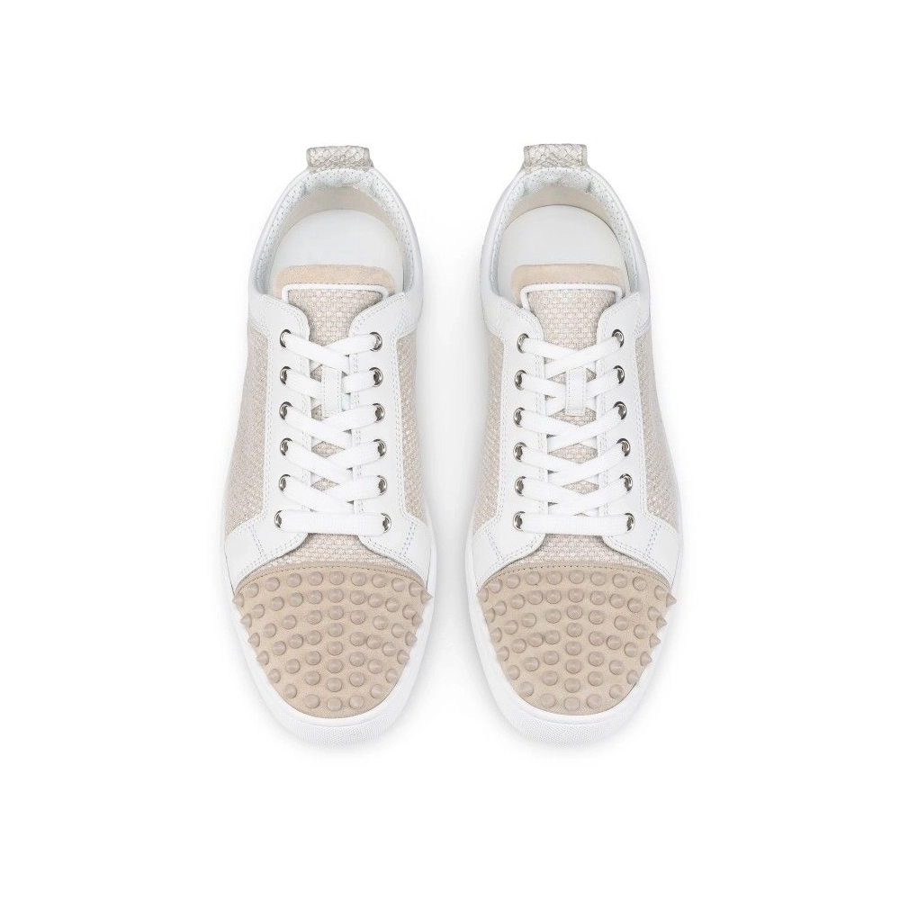 Discount Christian Louboutin Louis Junior Spikes Orlato Sneakers Natural Sale Online