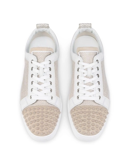 Discount Christian Louboutin Louis Junior Spikes Orlato Sneakers Natural Sale Online