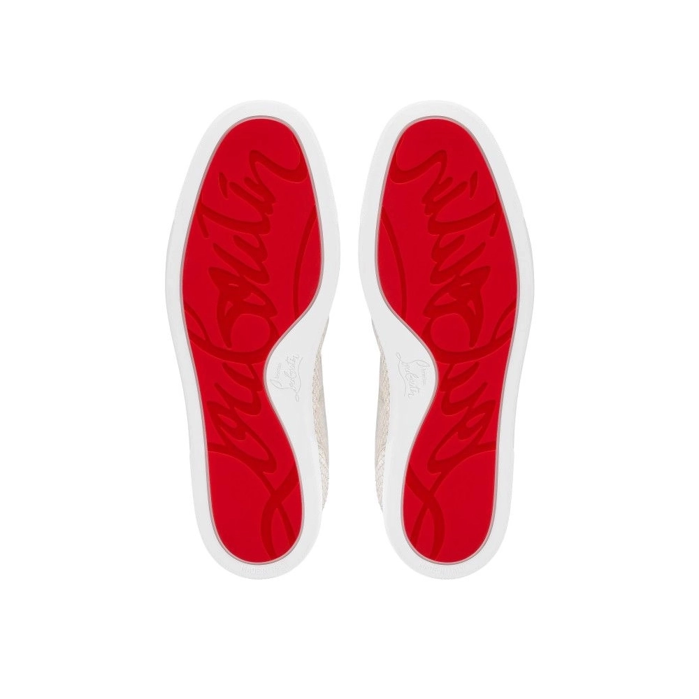 Discount Christian Louboutin Louis Junior Spikes Orlato Sneakers Natural Sale Online