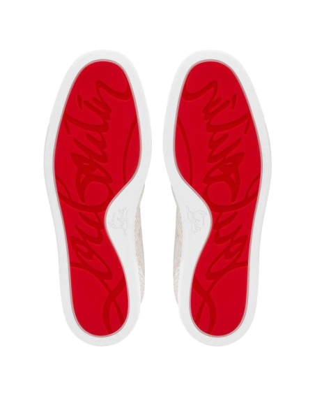 Discount Christian Louboutin Louis Junior Spikes Orlato Sneakers Natural Sale Online