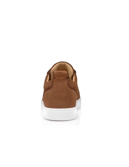 Discount Christian Louboutin Louis Junior Low-Top Sneaker Textured Leather Brown Outlet