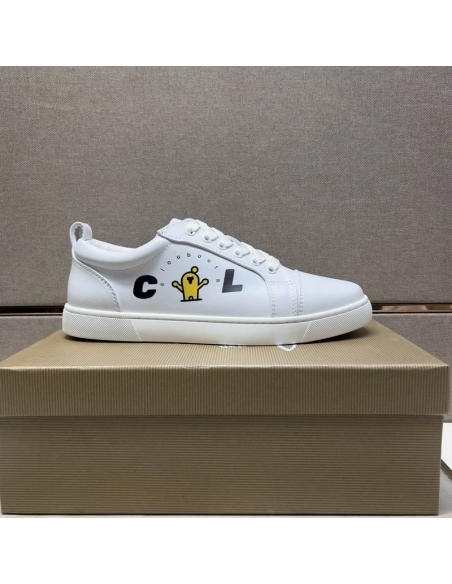 Fake Christian Louboutin Louis Junior Men Low-top Sneakers Calfskin White, Replica CL Shoes