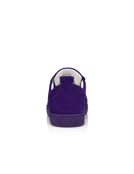 Discount Christian Louboutin Louis Junior Spikes Sneakers Veau Velours And Spikes Jacaranda Sale Online