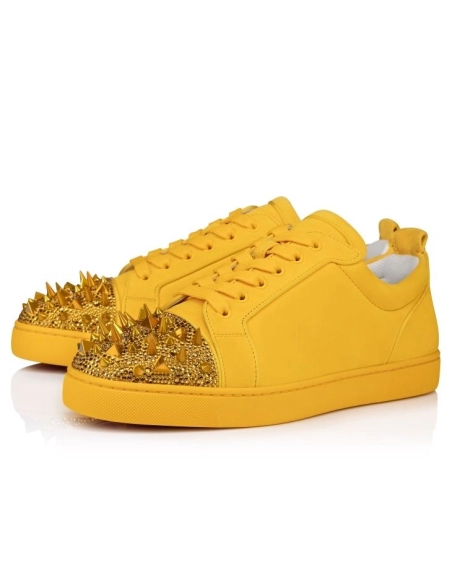 Knockoff Christian Louboutin Louis Junior P Pik Pik Strass Sneakers Suede And Strass Pollen