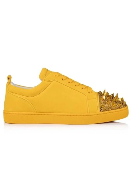 Knockoff Christian Louboutin Louis Junior P Pik Pik Strass Sneakers Suede And Strass Pollen