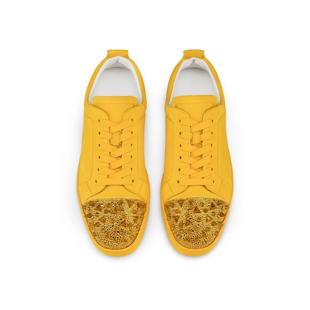 Knockoff Christian Louboutin Louis Junior P Pik Pik Strass Sneakers Suede And Strass Pollen