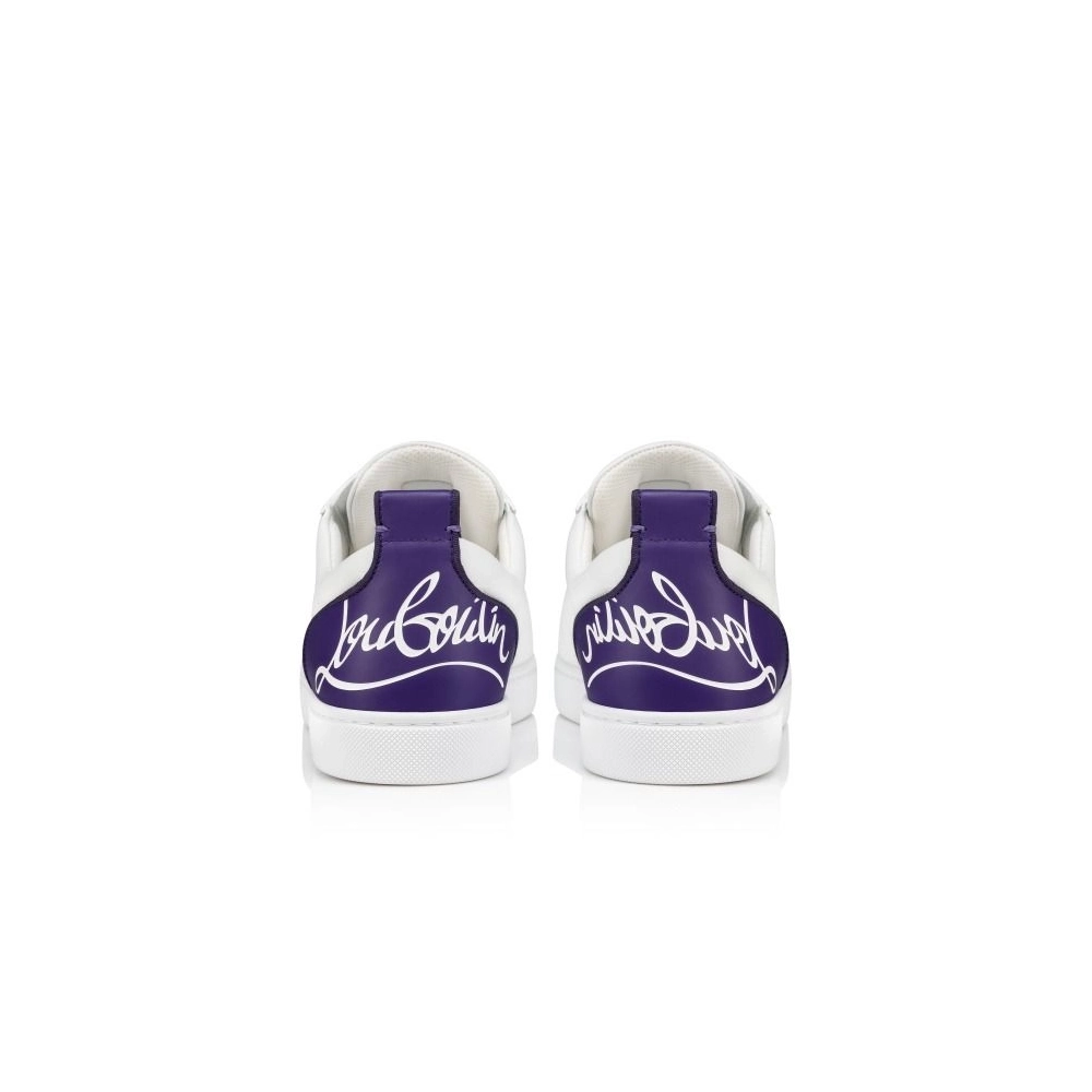 Replica Christian Louboutin Fun Louis Junior Sneakers Smooth Calf Leather White Purple