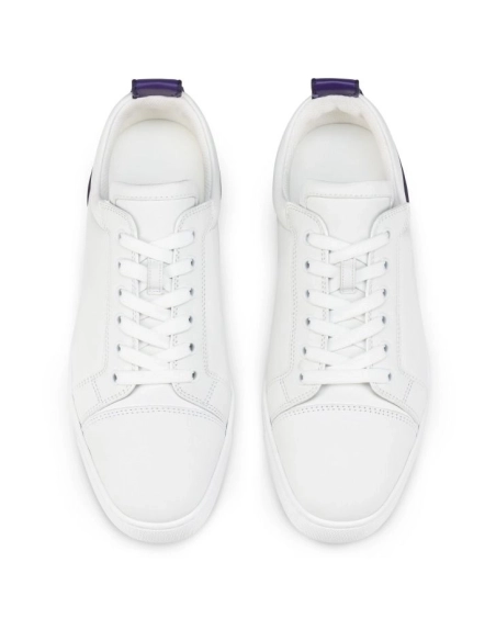 Replica Christian Louboutin Fun Louis Junior Sneakers Smooth Calf Leather White Purple