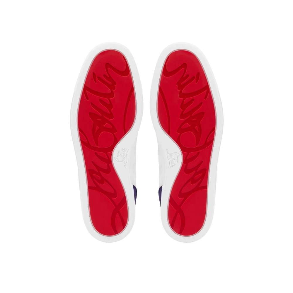 Replica Christian Louboutin Fun Louis Junior Sneakers Smooth Calf Leather White Purple