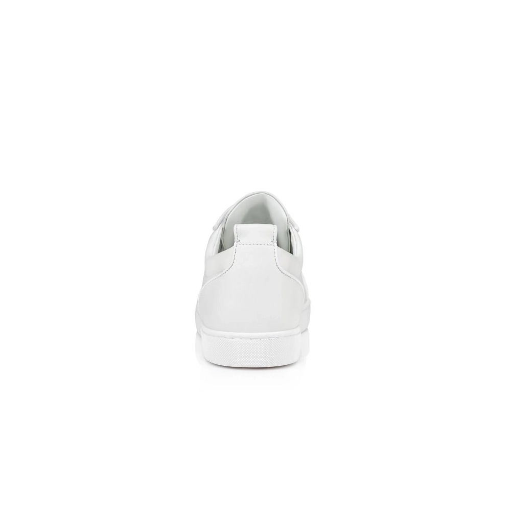 Christian Louboutin Louis Junior P Pik Pik Strass Men Sneakers Calf Leather White