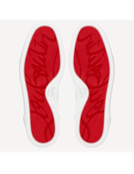 Christian Louboutin Louis Junior P Pik Pik Strass Men Sneakers Calf Leather White